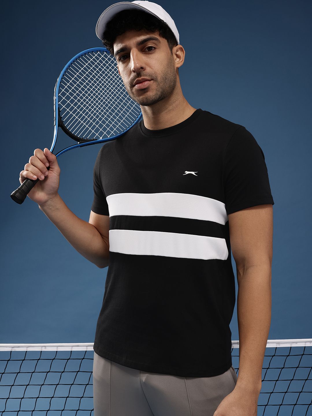 Slazenger Striped Pure Cotton Sports T-shirt