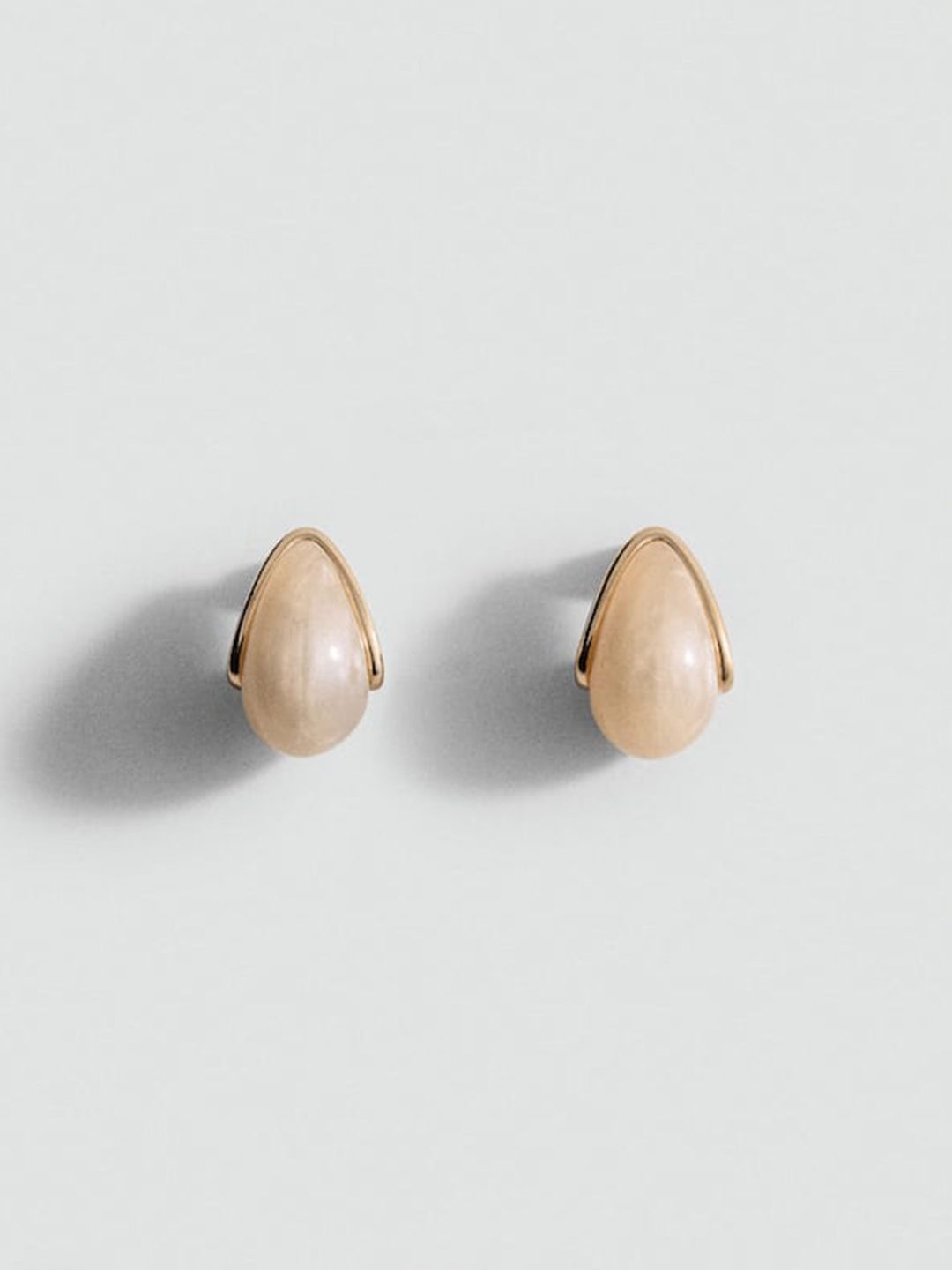 MANGO Artificial Beads Studded Teardrop Shaped Studs