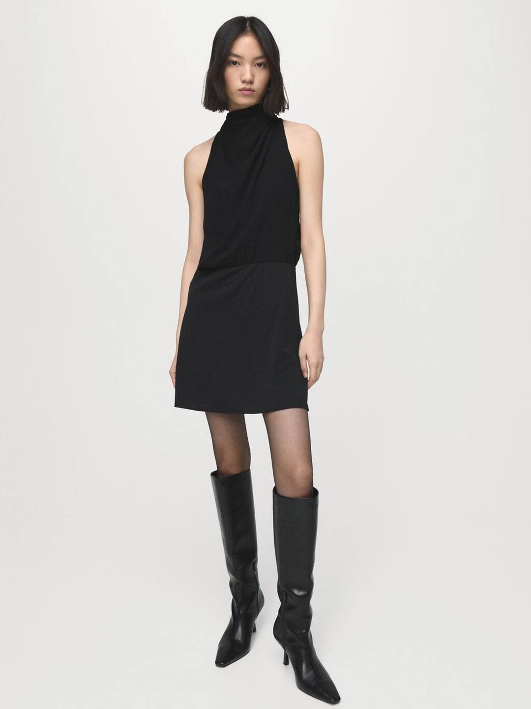 Halter Neck Sheath Mini Dress