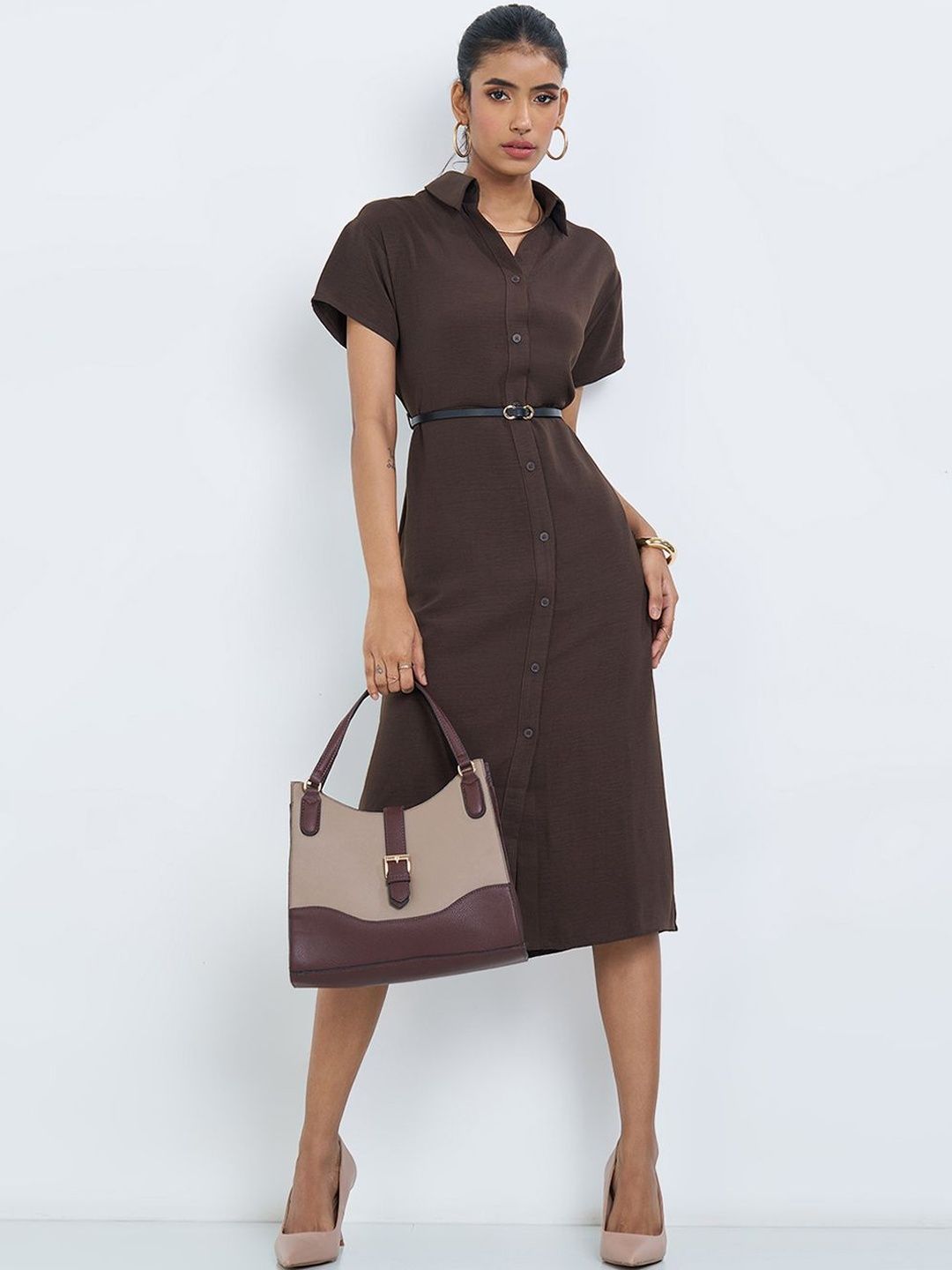 Annabelle by Pantaloons Shirt Midi Dress