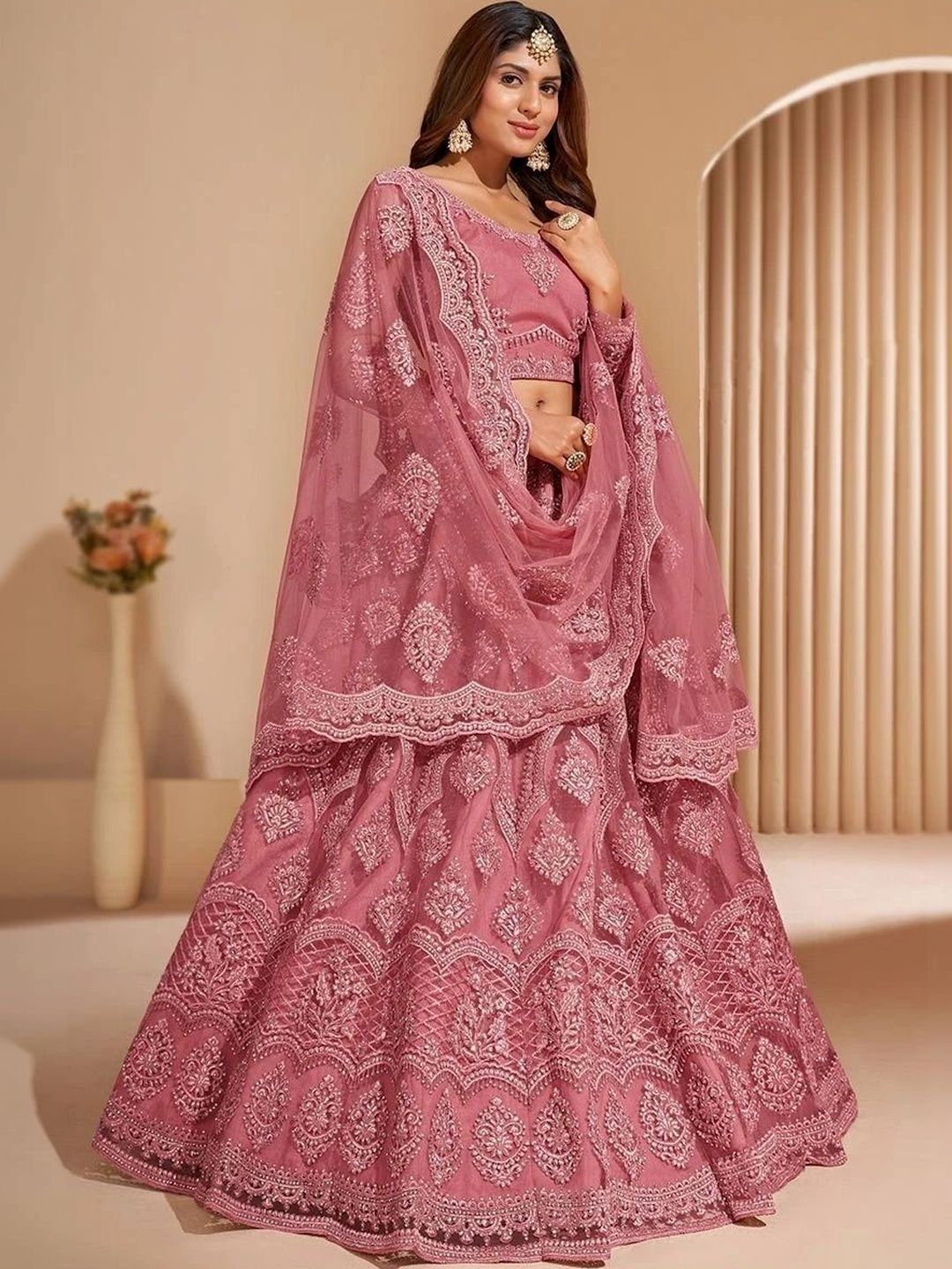 REELOVE FACTORY Embellished Sequinned Semi-Stitched Lehenga & Unstitched Blouse With Dupatta