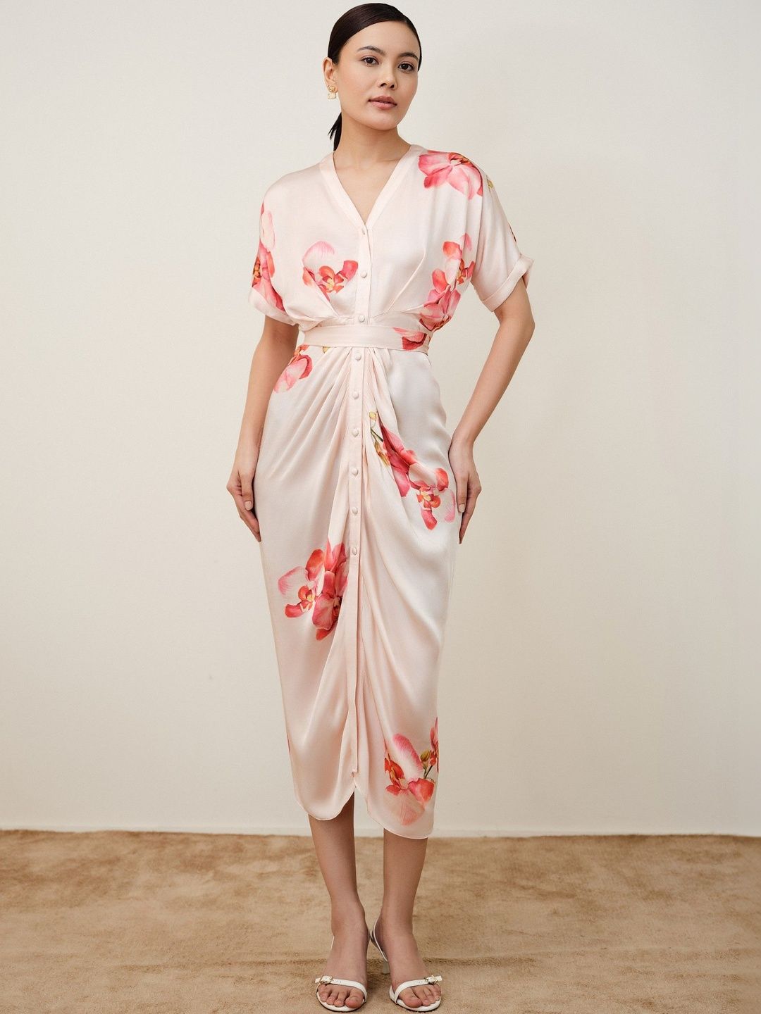 slim fit dress slacks AND Fit & Flare Midi Dress – Myntra International main image 1