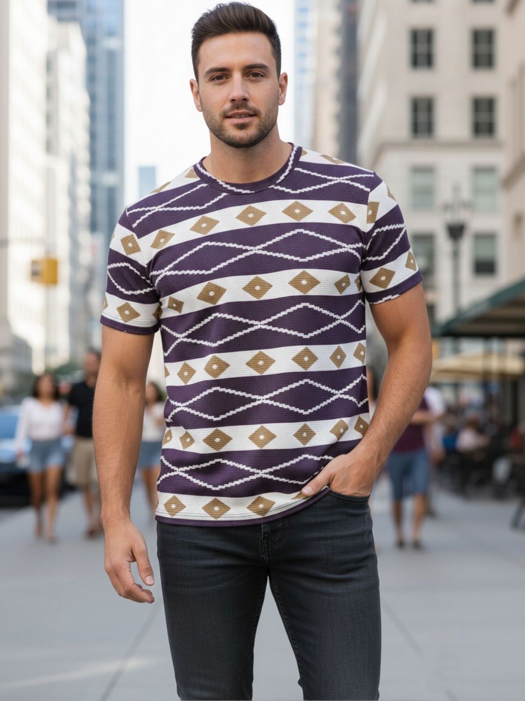 TQH Men Printed T-shirt