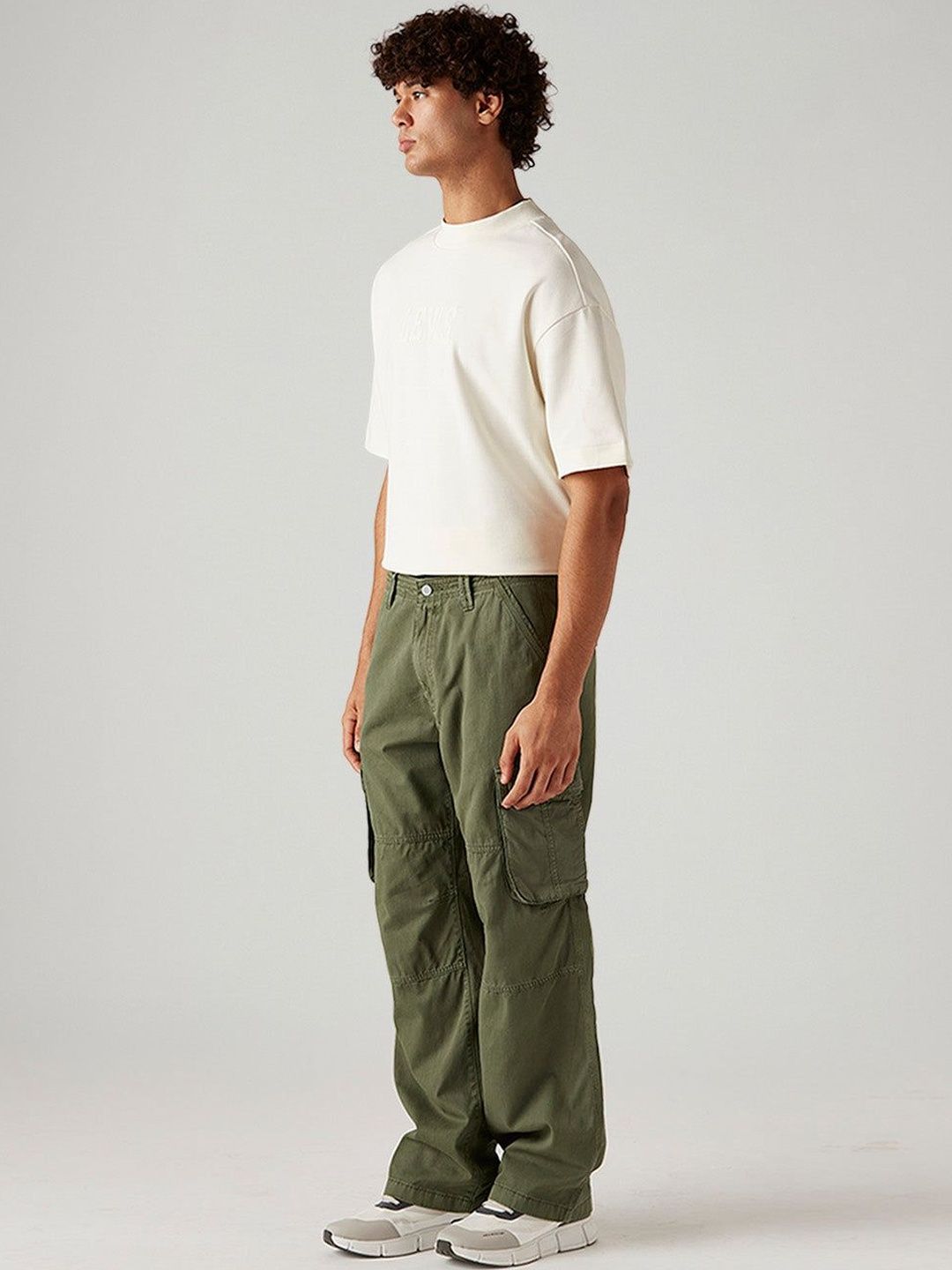 price history - Levis Men's Olive Baggy Fit Mid Rise Trousers