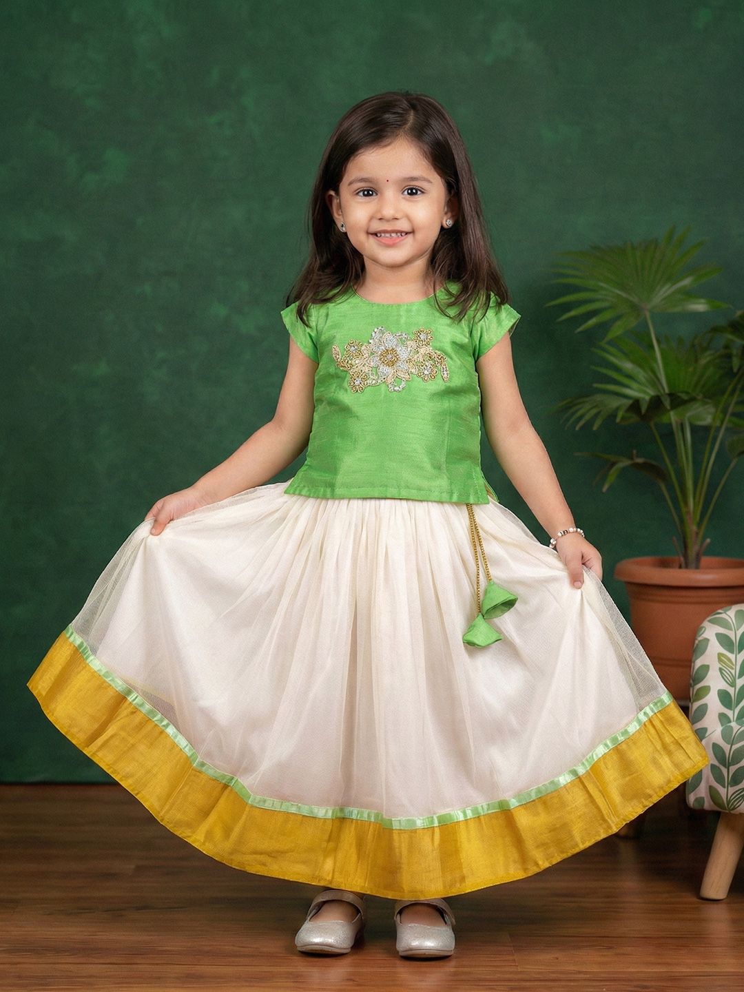 STANWELLS KIDS Girls Embroidered Printed Lehenga Choli