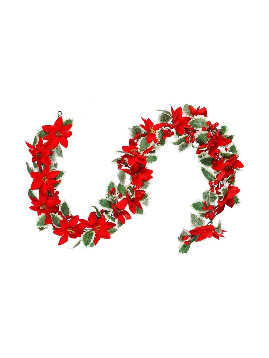 MAYCREATE Red & Green Textured Christmas Garland Decor