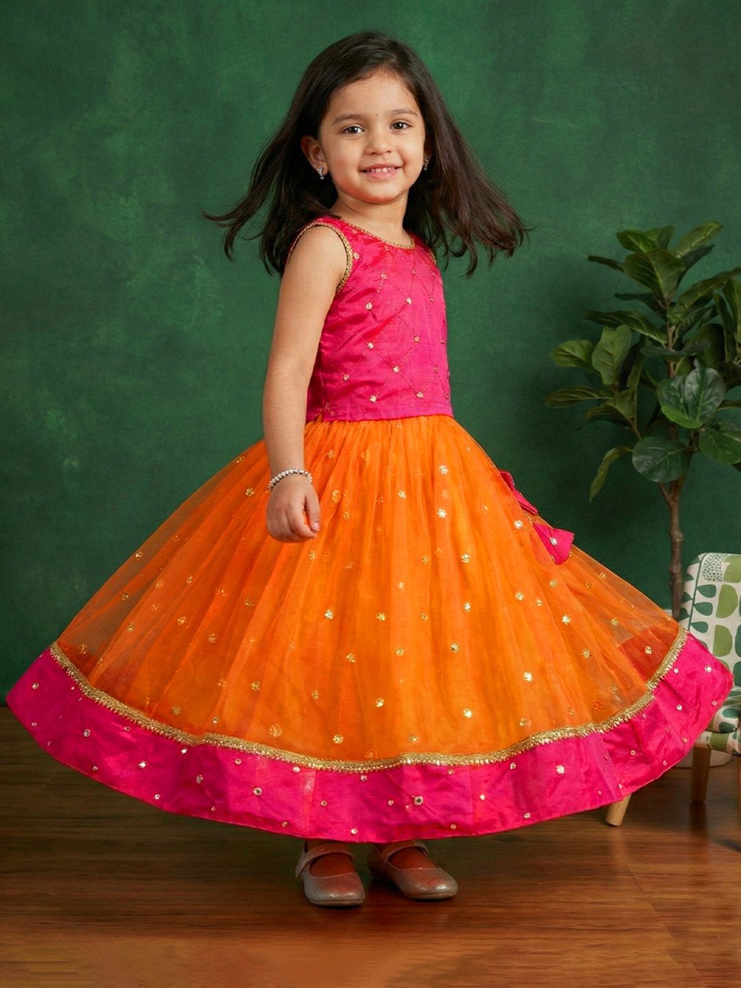 STANWELLS KIDS Girls Embroidered Ready to Wear Lehenga Choli