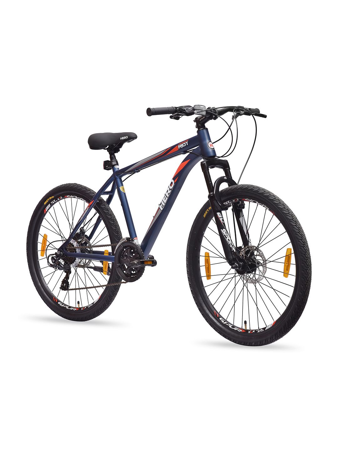 Hero Hero Riot 21 Speed 26T Front Suspension Steel Blue Mountain Cycle