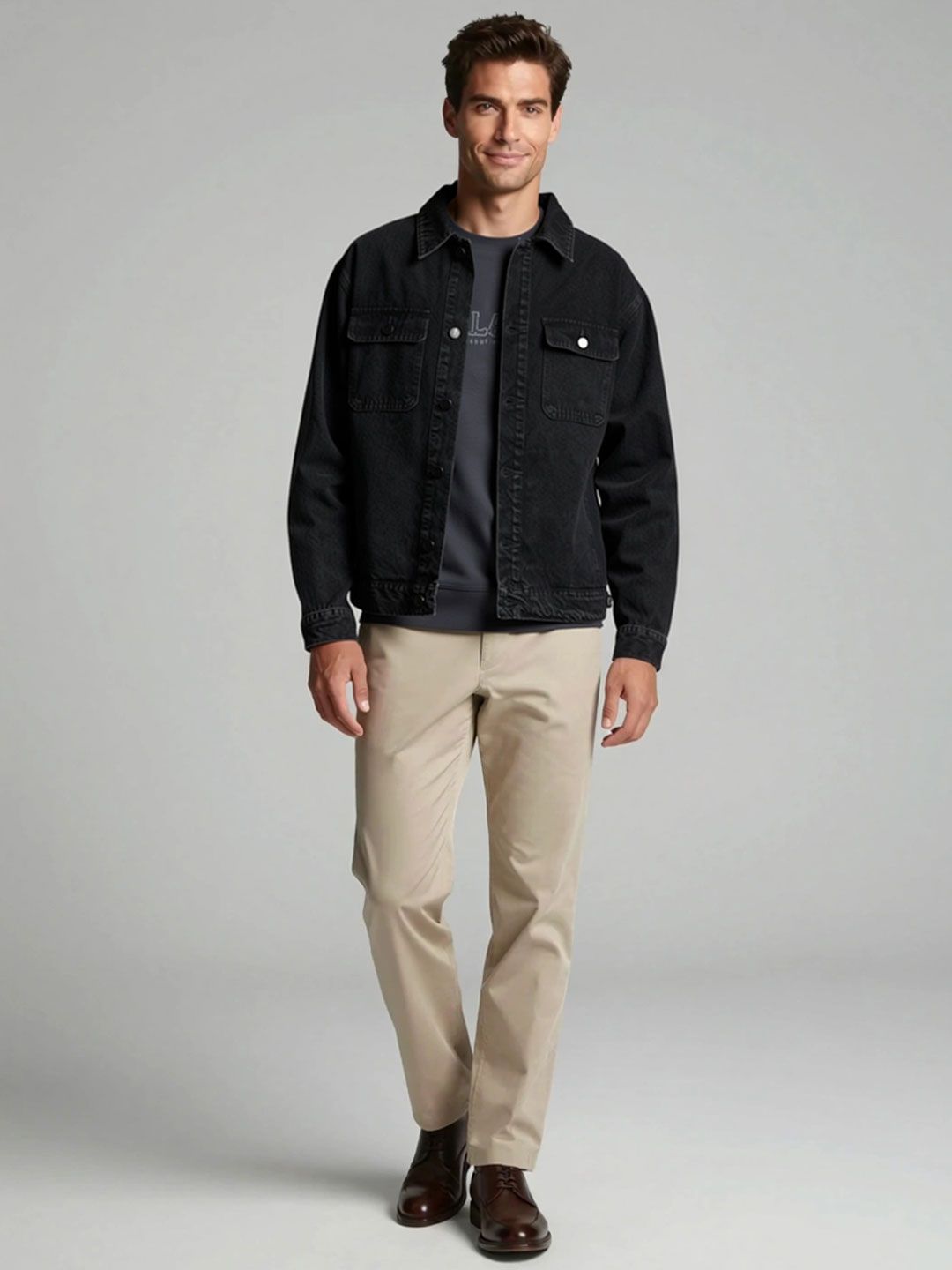 ANDREW HILL Men Lightweight Denim Jacket