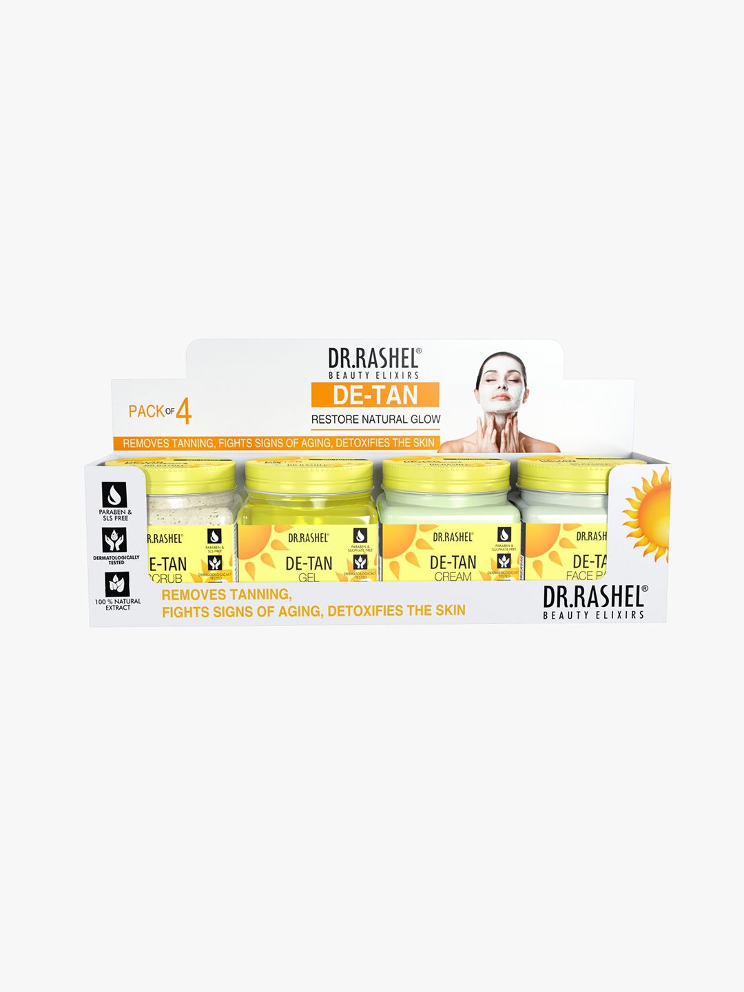 DR.RASHEL De-tan Scrub De-tan Gel De-tan Face Pack & De-tan Cream Combo-380ml Each
