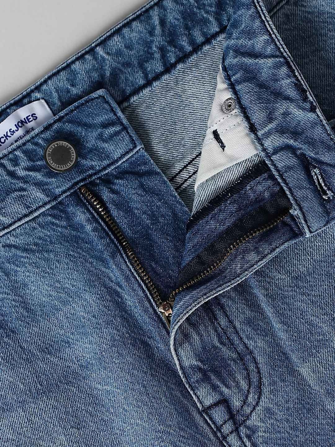 Wide Leg High-Rise Highly Distressed Light Fade Jeans