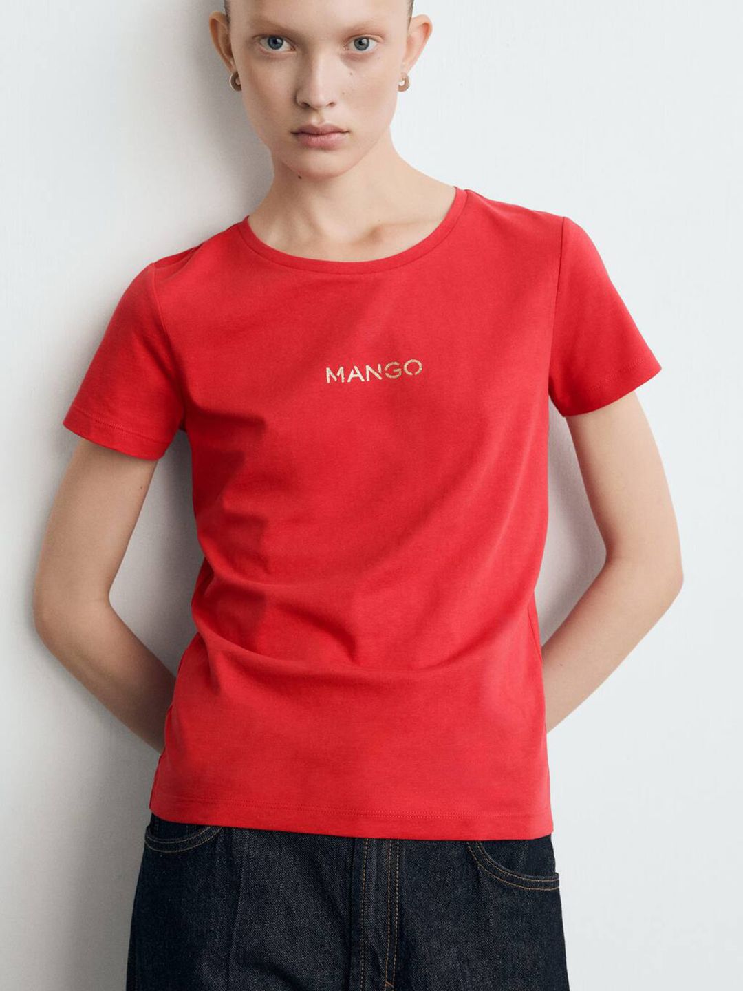 Brand Logo Printed Pure Cotton T-shirt