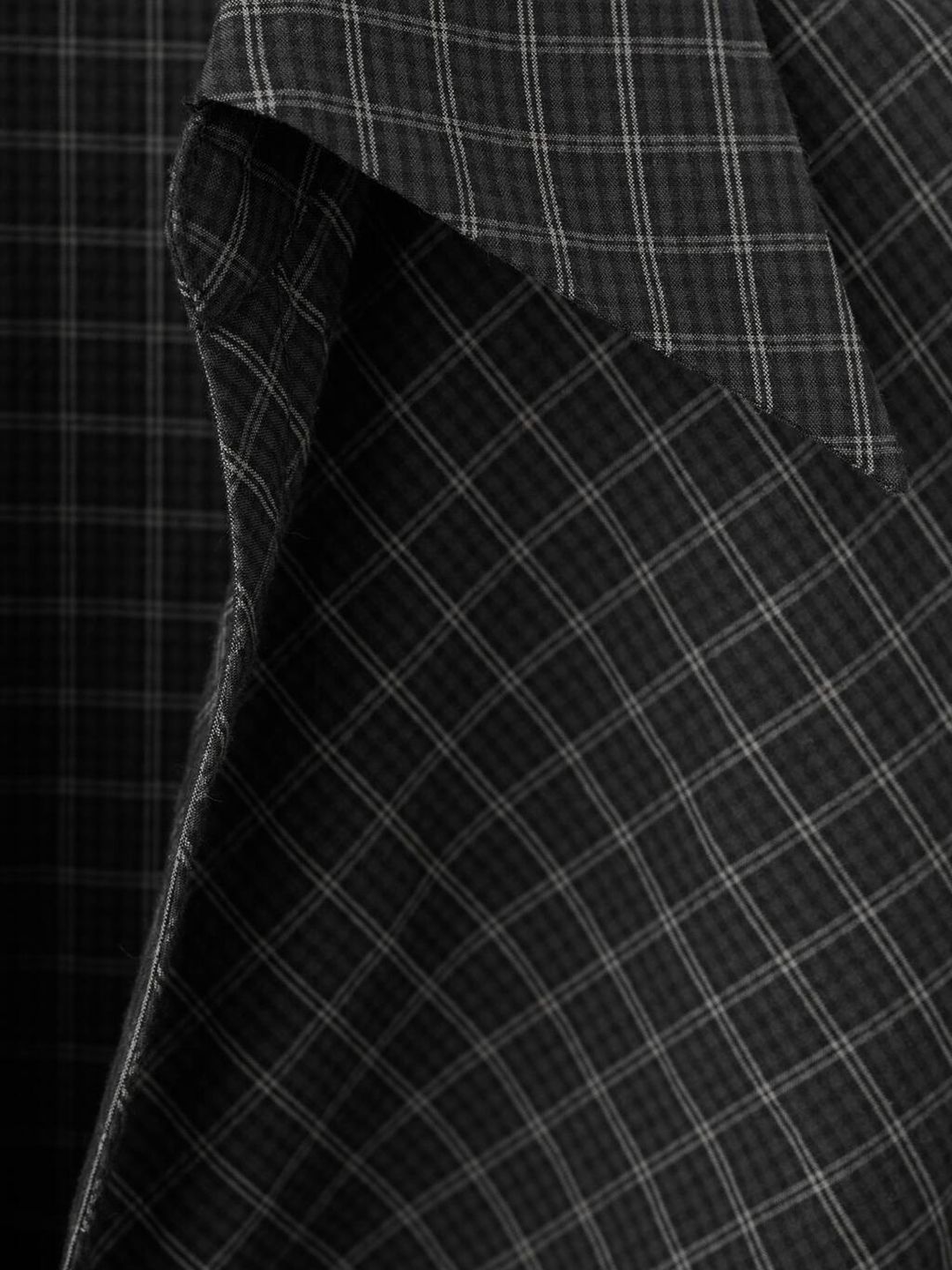 Tartan Checks Pure Cotton Casual Crop Shirt with Ruched Effect