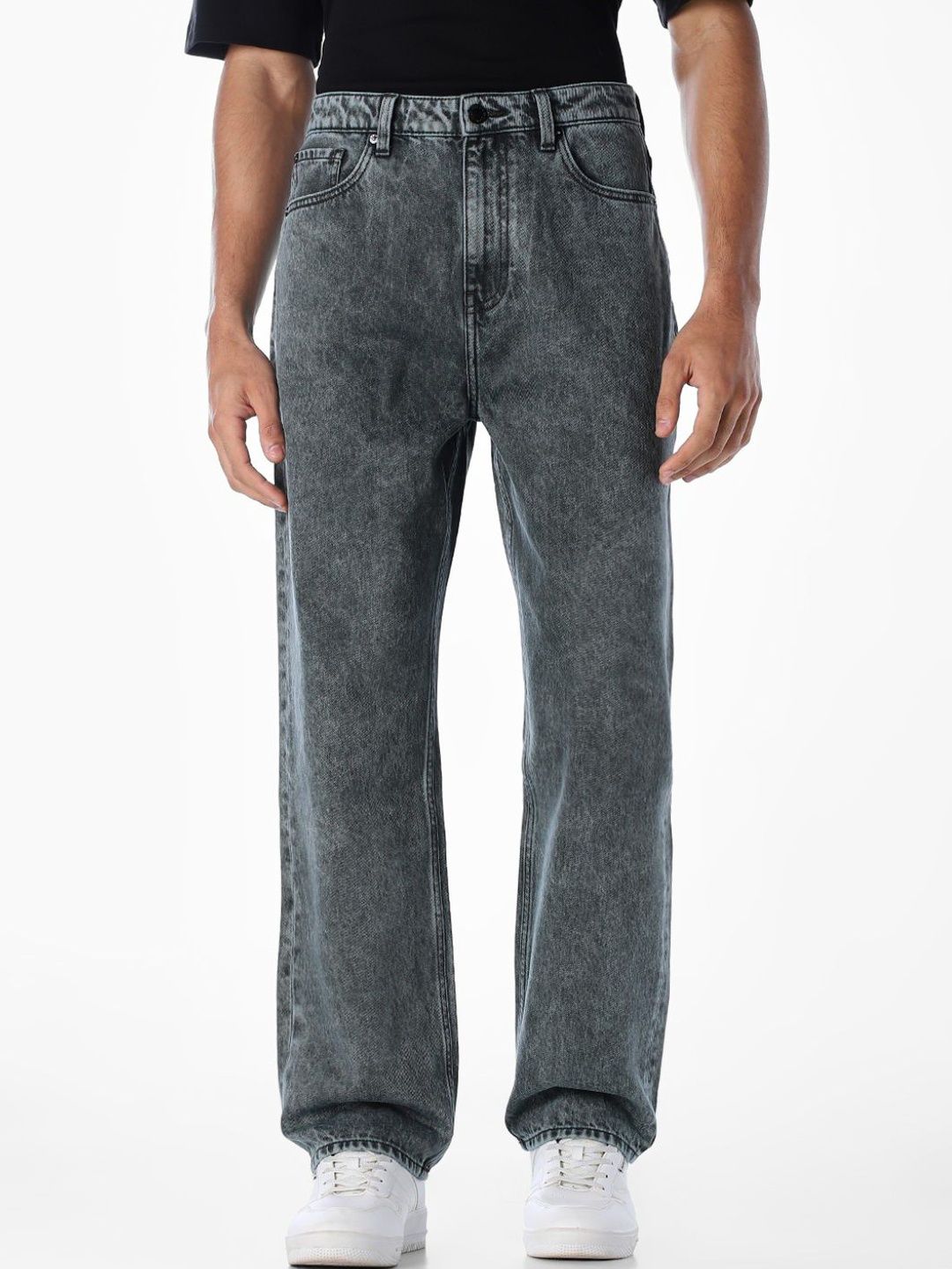 Wide Leg High-Rise Heavy Fade Jeans