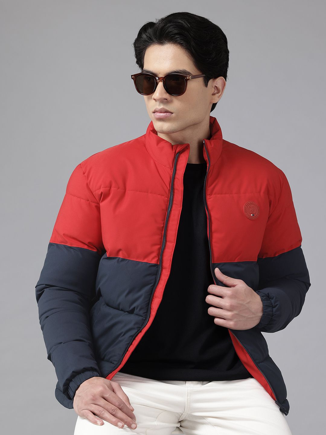 U.S. Polo Assn. Mock Collar Colorblocked Padded Jacket