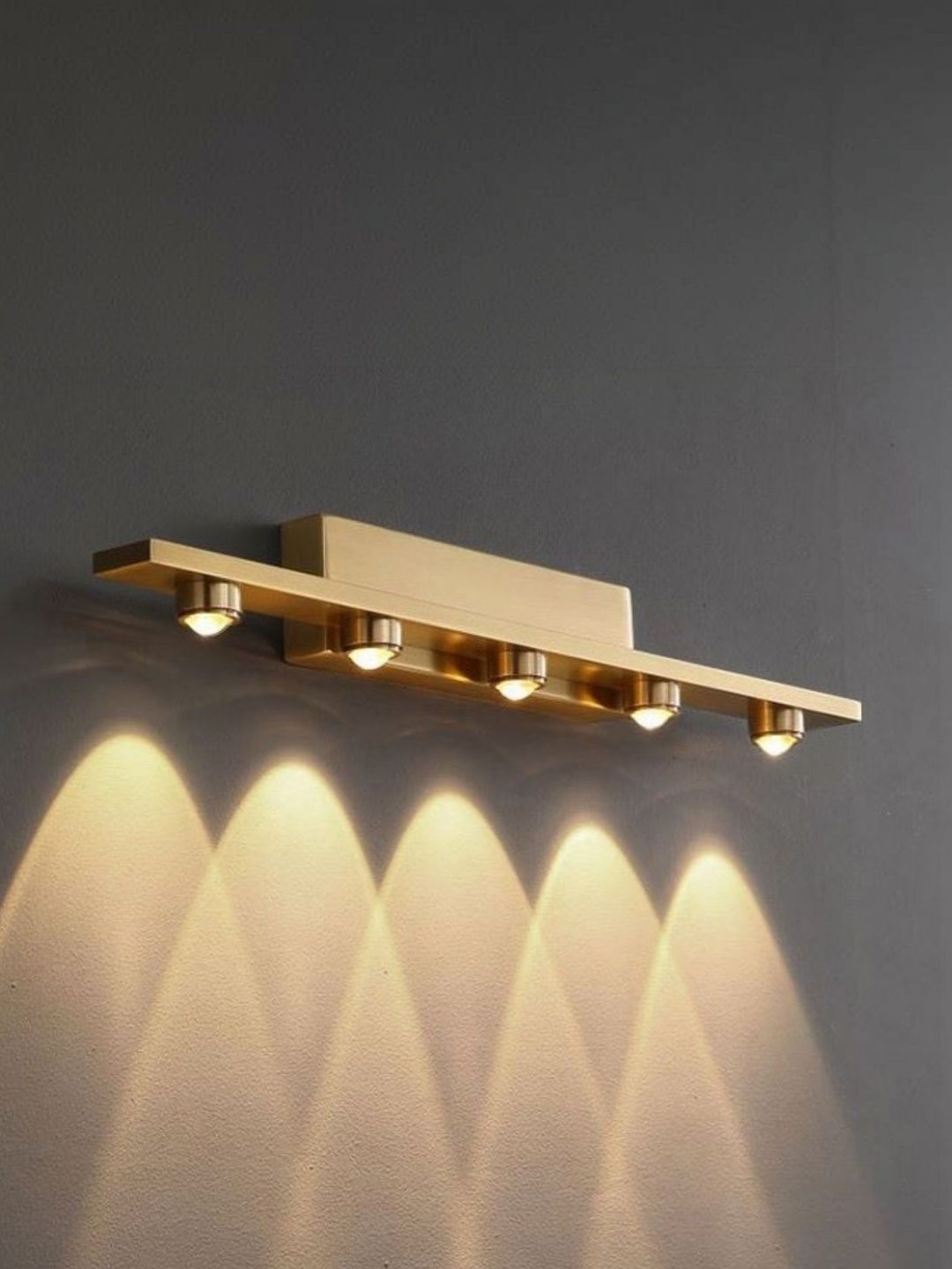 Stello Gold-Toned & Gold-Toned Metal Contemporary Rectangle Shaped Wall Lamp