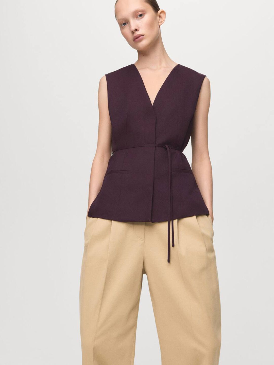 Waist Tie-Up Vest Top