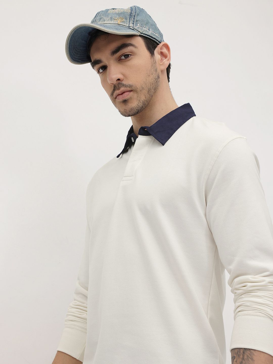 The Roadster Life Co. Shirt Collar Terry Relaxed Fit Sweatshirt