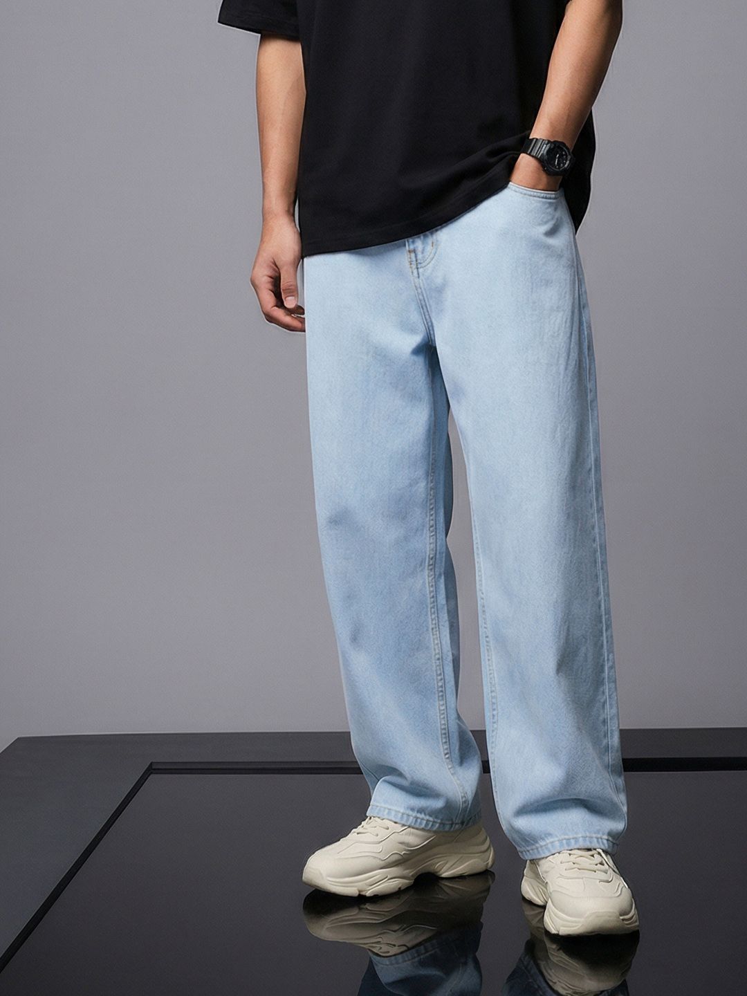 SOKO STREET Men Relaxed Tapered Fit Mid-Rise Jeans