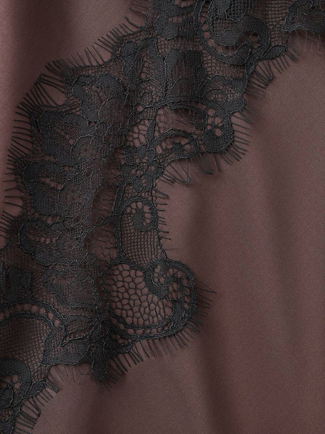 Lace Inserts Satin Longline Asymmetric Hem Top
