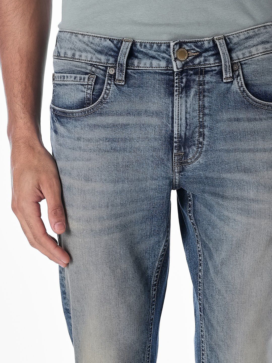 Slim Fit Low-Rise Heavy Fade Stretchable Jeans