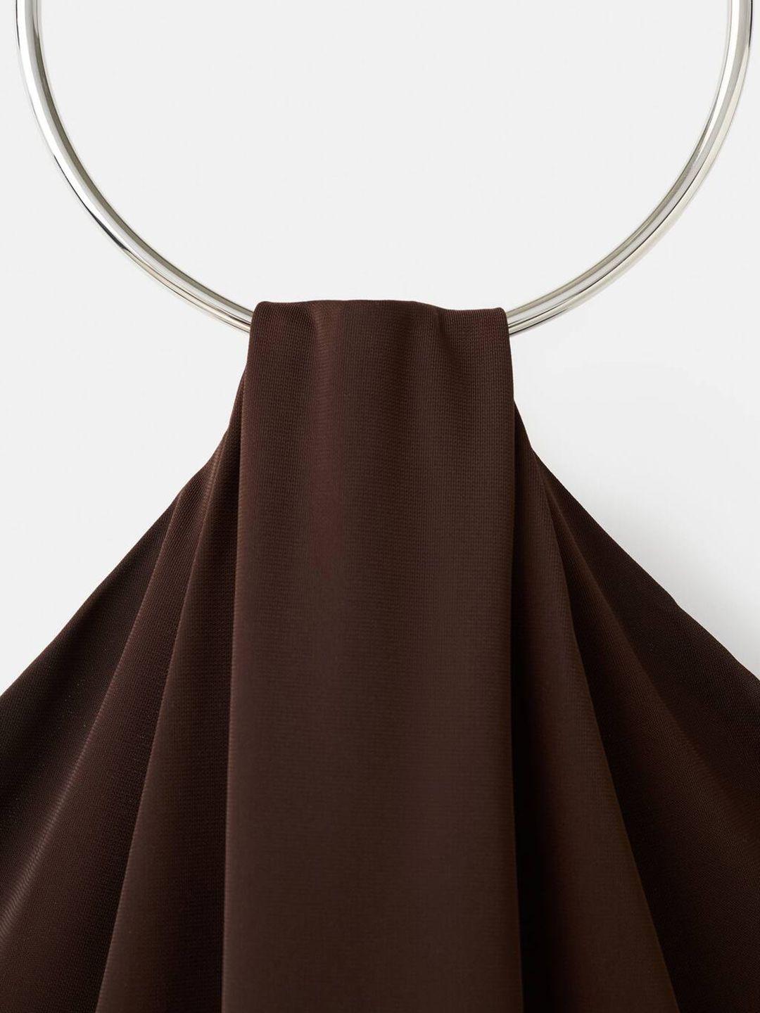 Choker Neck Gathered A-Line Midi Dress