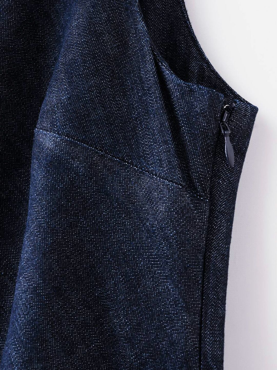 Denim One Shoulder Pure Cotton Sheath Midi Dress