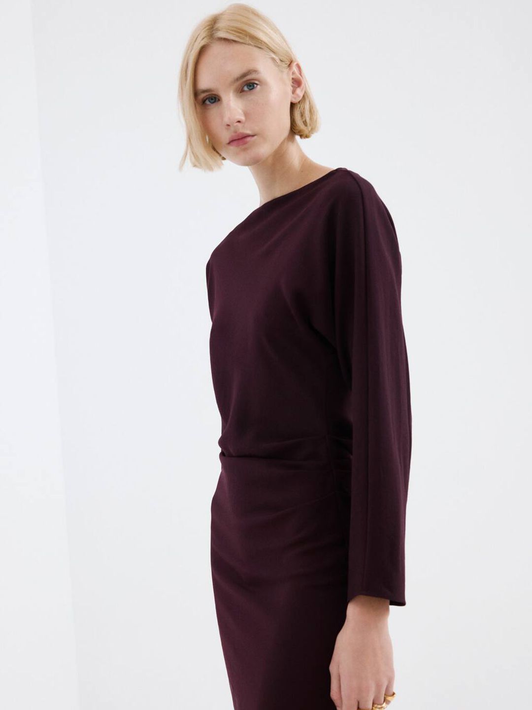 A-Line Gathered Mini Dress