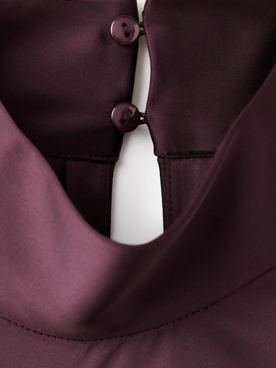 Satin Finish High Neck Sheath Mini Dress