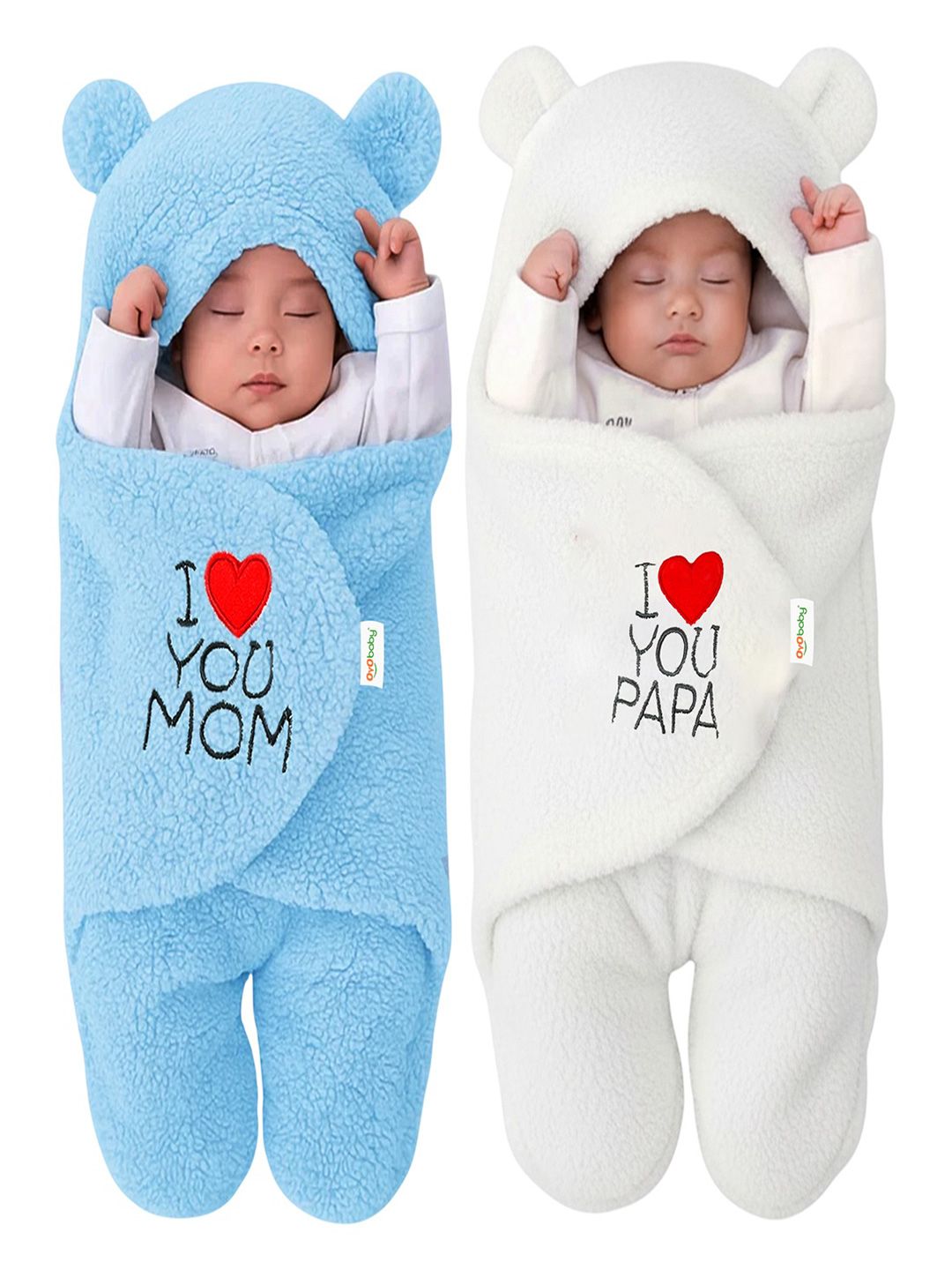 OyO Baby Pack of 2 Newborn Soft Baby Blanket Wrapper & Swaddle for AC Room