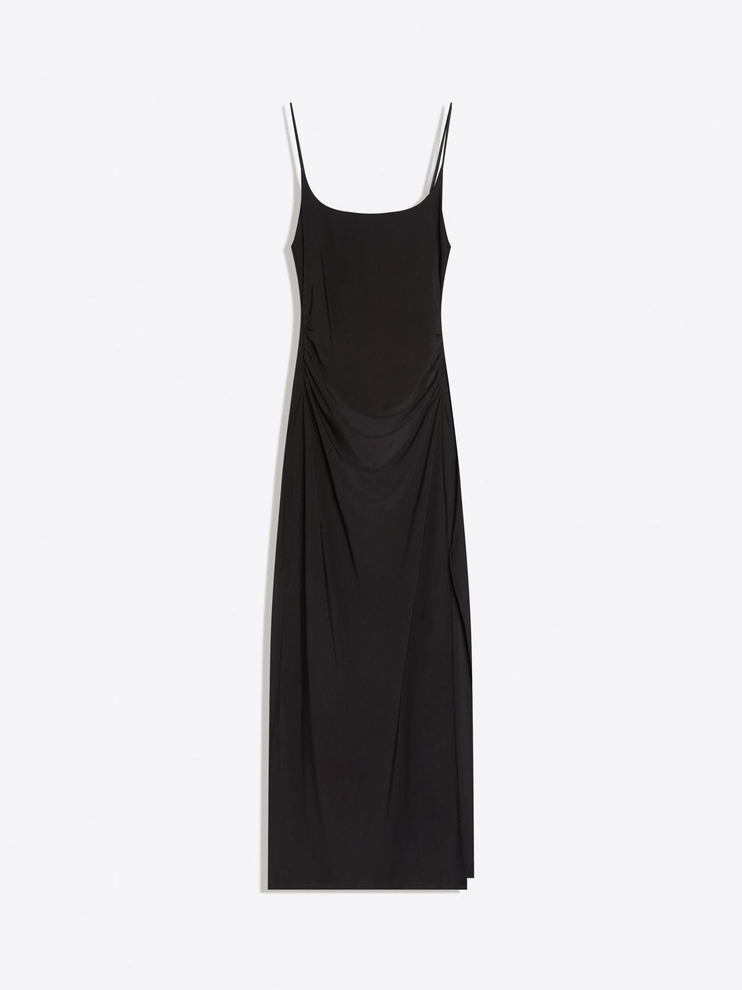 Gathered strap midi dress