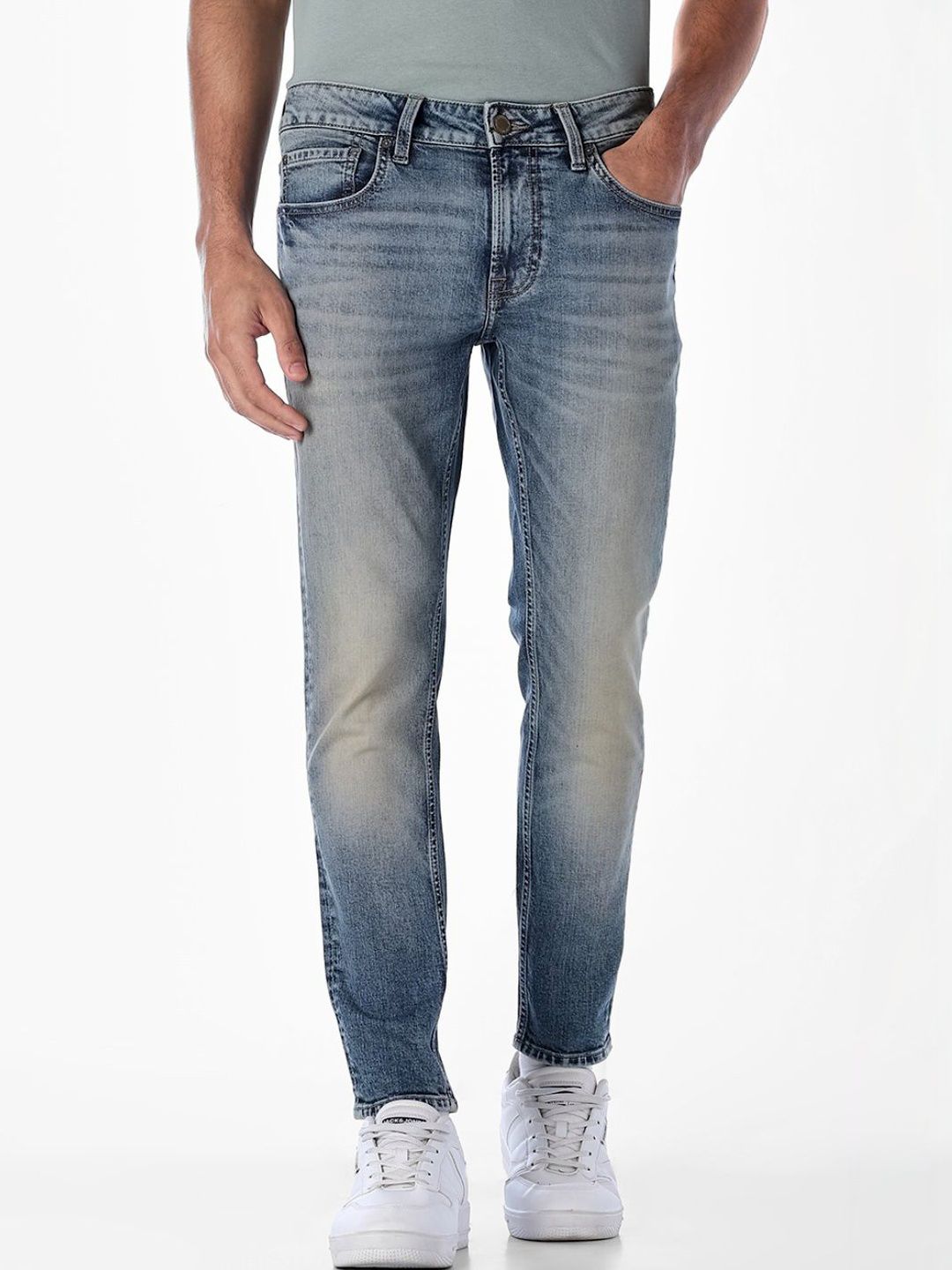 Slim Fit Low-Rise Heavy Fade Stretchable Jeans