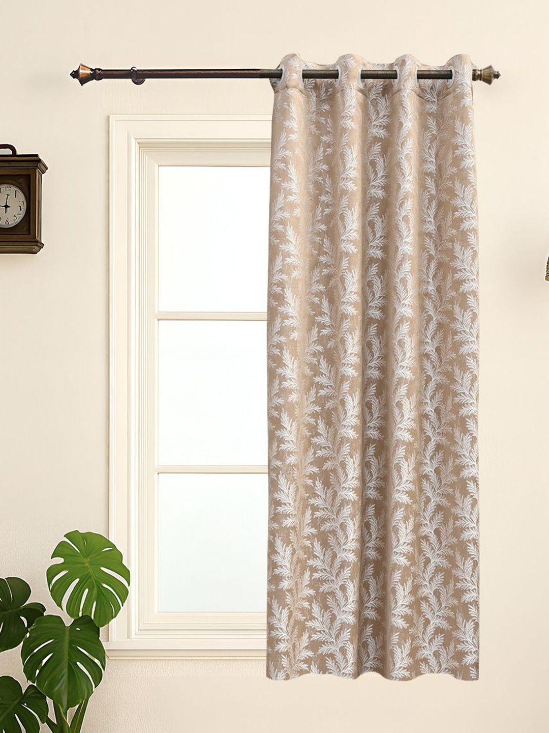 Ariana Brown & Brown Floral Window Curtain