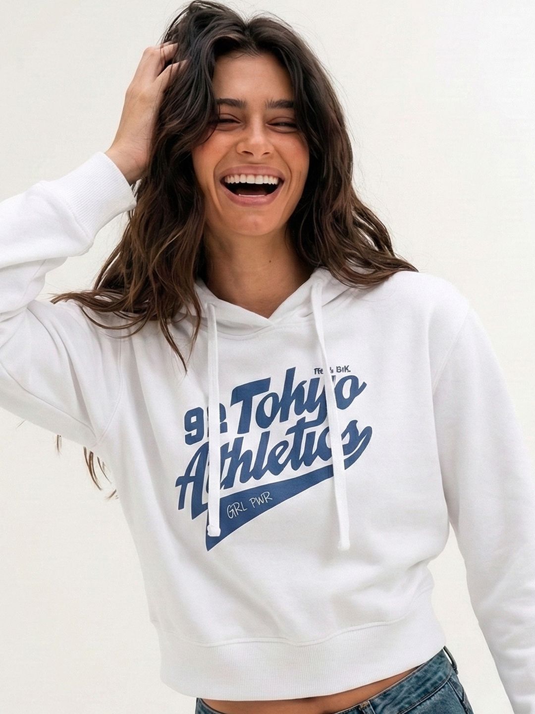 Tokyo Talkies Women Printed Hooded Sweatshirt