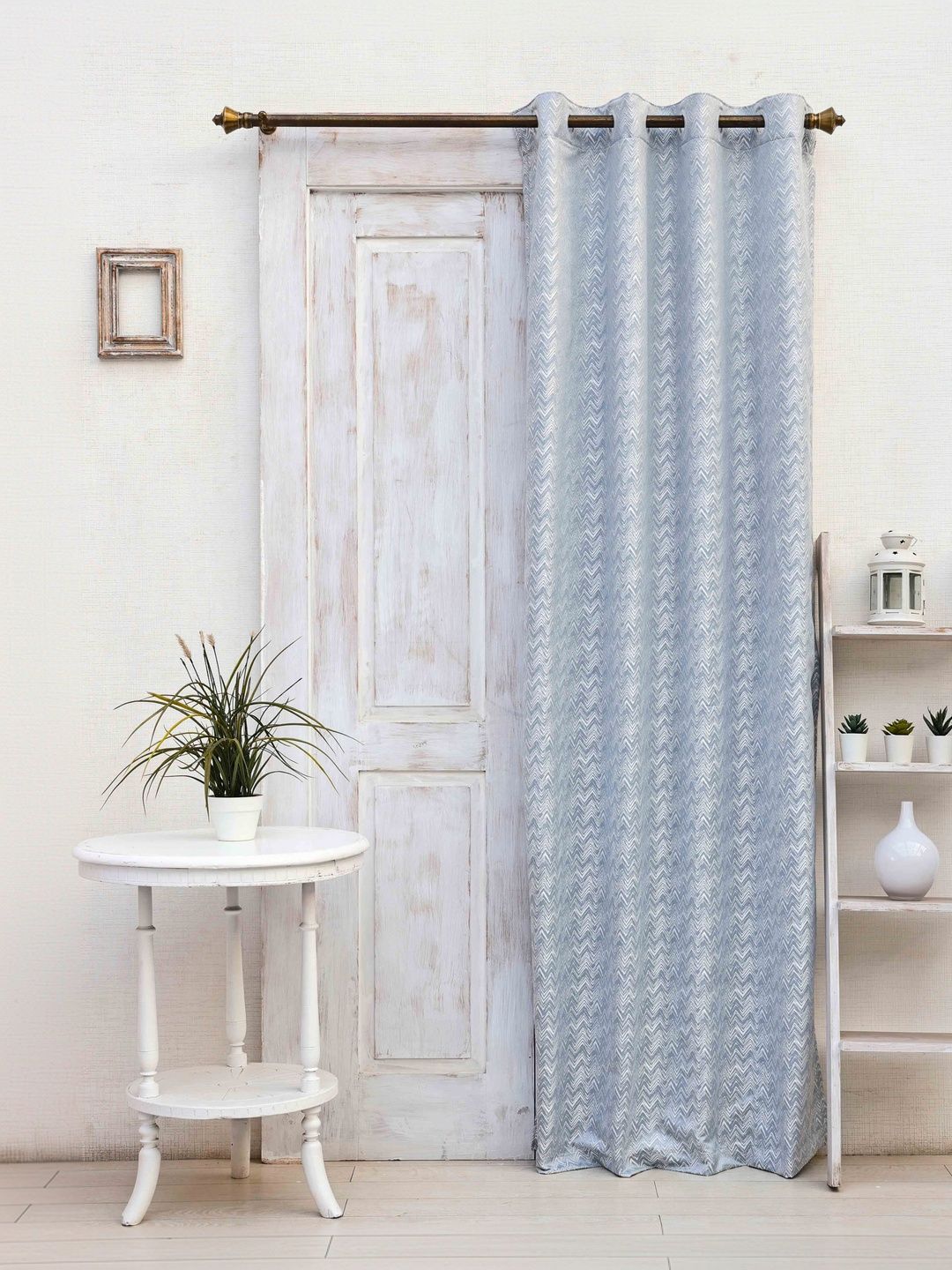 Ariana Grey & Grey Geometric Long Door Curtain