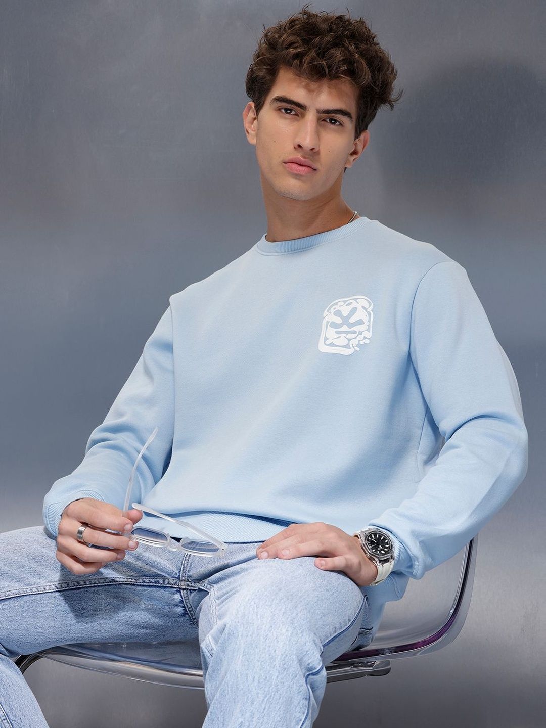 WROGN Men Printed Sweatshirt