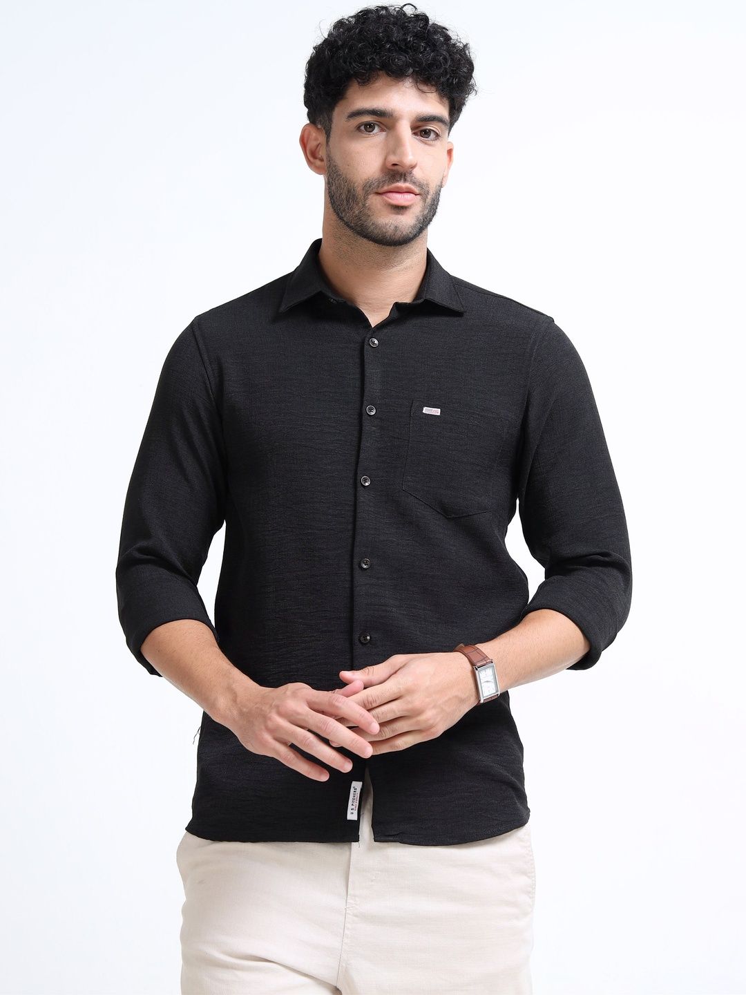 U.S. PITCHERS Men Modern Slim Fit Casual Shirt