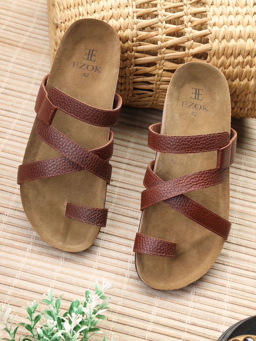 EZOK Men Leather Comfort Sandals