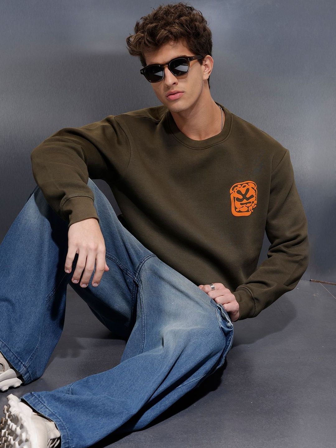 WROGN Men Printed Sweatshirt