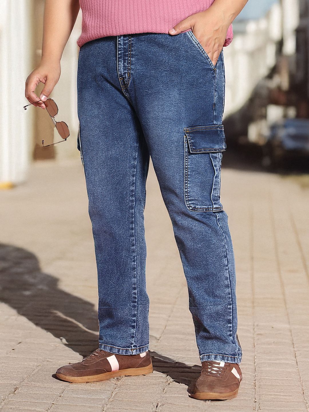 Urbano Plus Men Regular Fit Mid-Rise Heavy Fade Stretchable Jeans