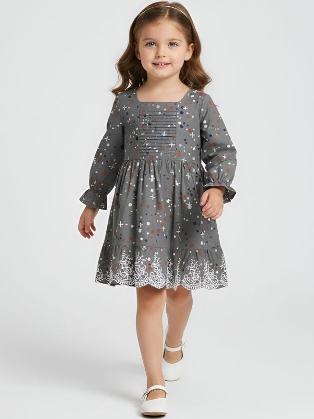 BAESD Floral Embroidered Fit & Flare Dress
