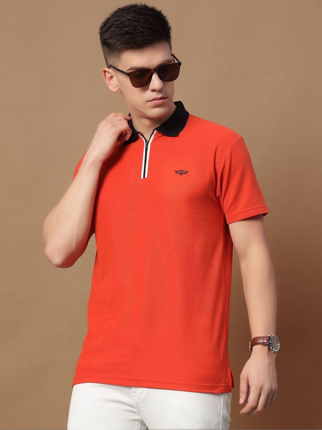 OPERATIVE Men Polo Collar T-shirt