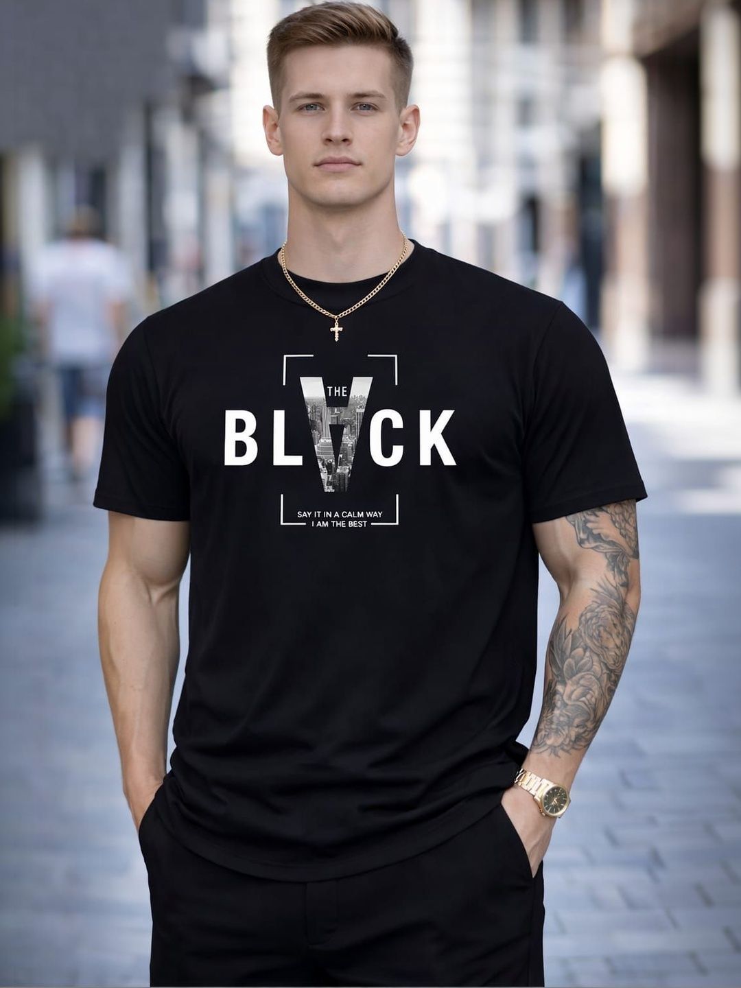 WILD ELEPHANT Men Typography Printed T-shirt