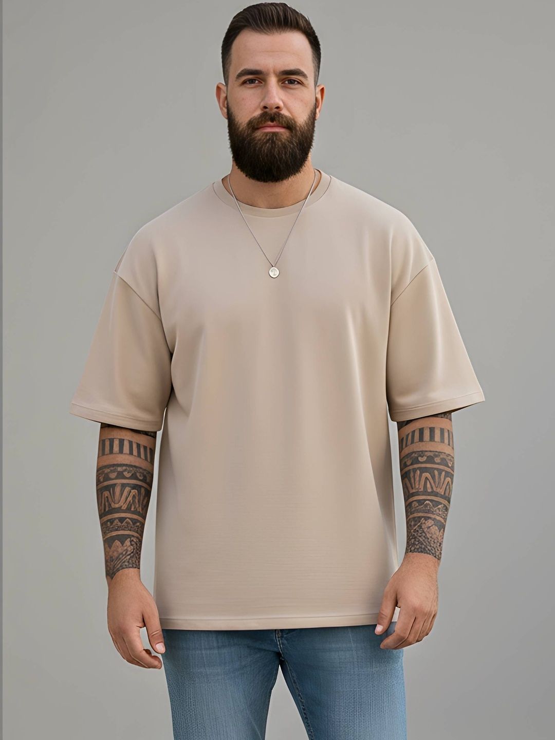 BRATMA Men Drop-Shoulder Sleeves T-shirt