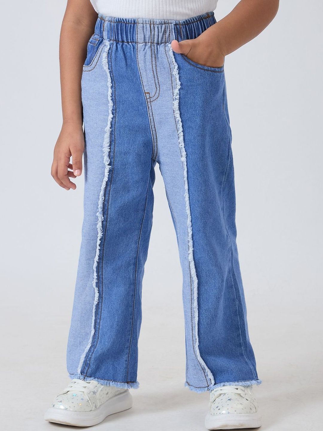 Hopscotch Girls Comfort Relaxed Fit Mid-Rise Jeans