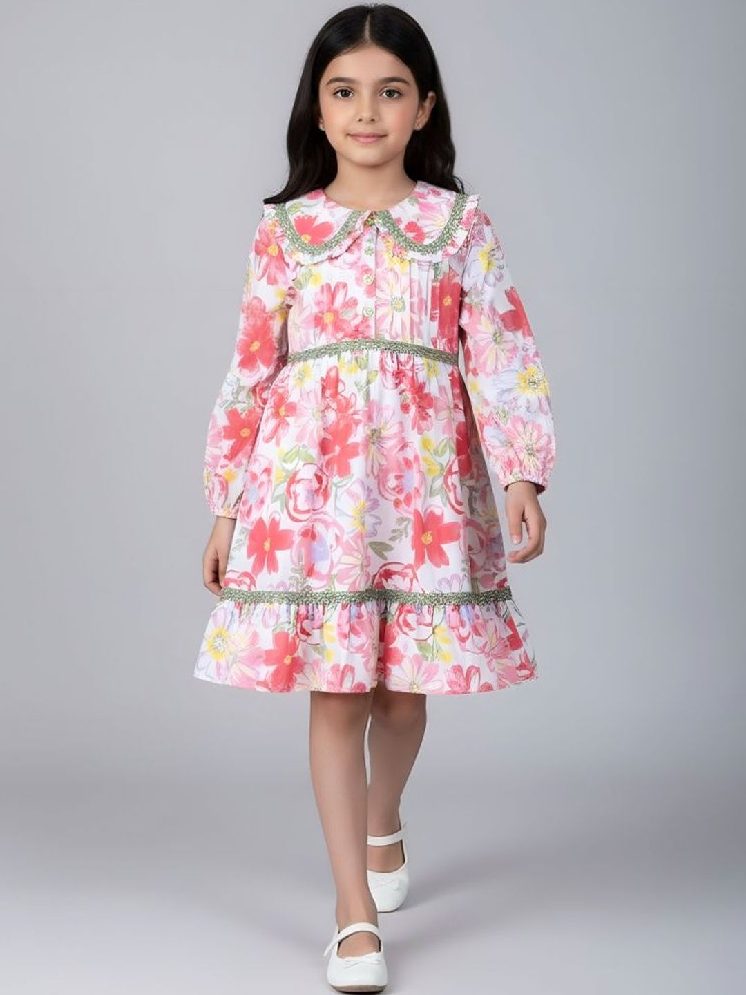 BAESD Floral Print Puff Sleeve Fit & Flare Dress