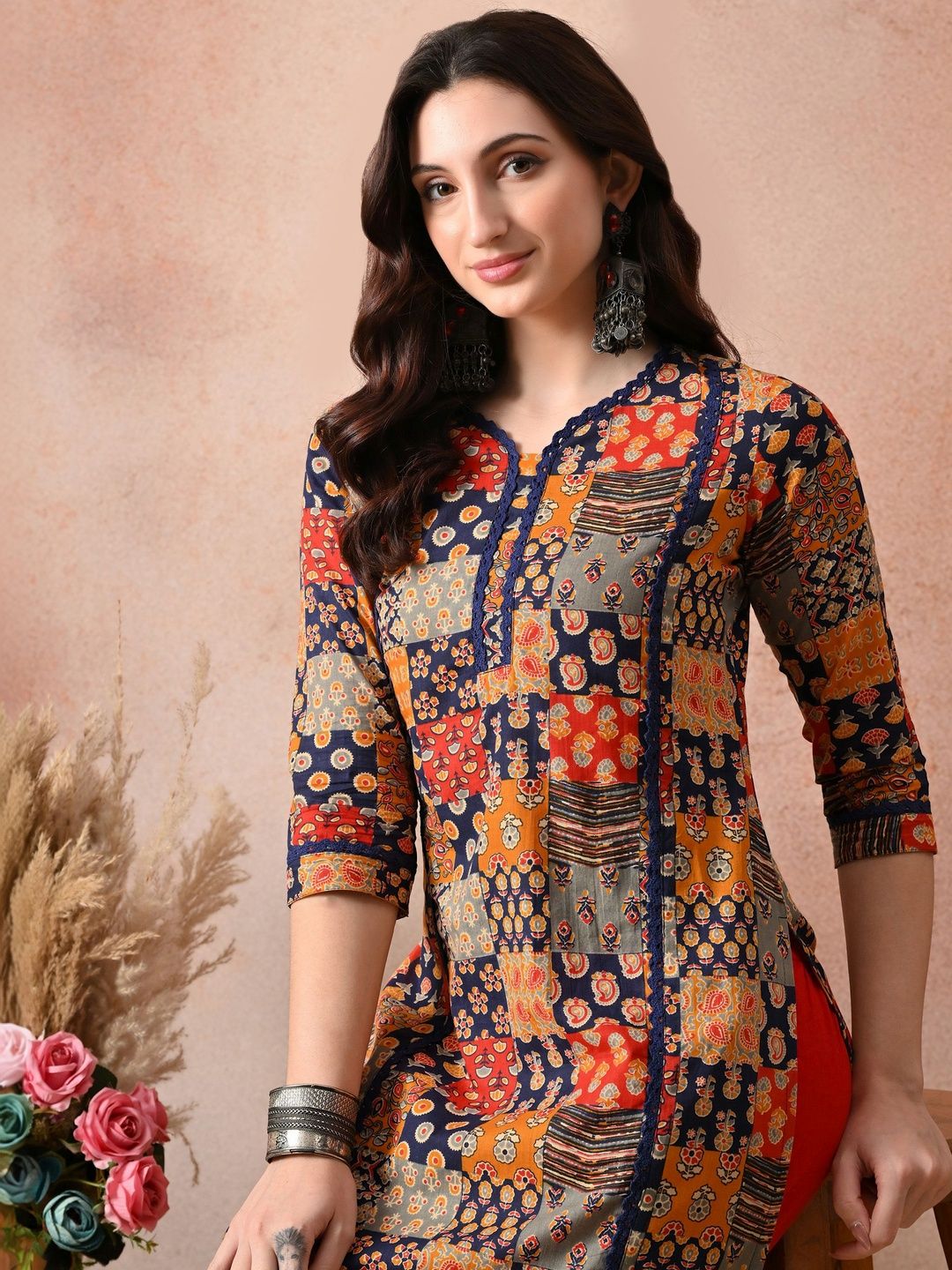 DEEPYOG APPAREL Women Floral Printed Block Print Kurta
