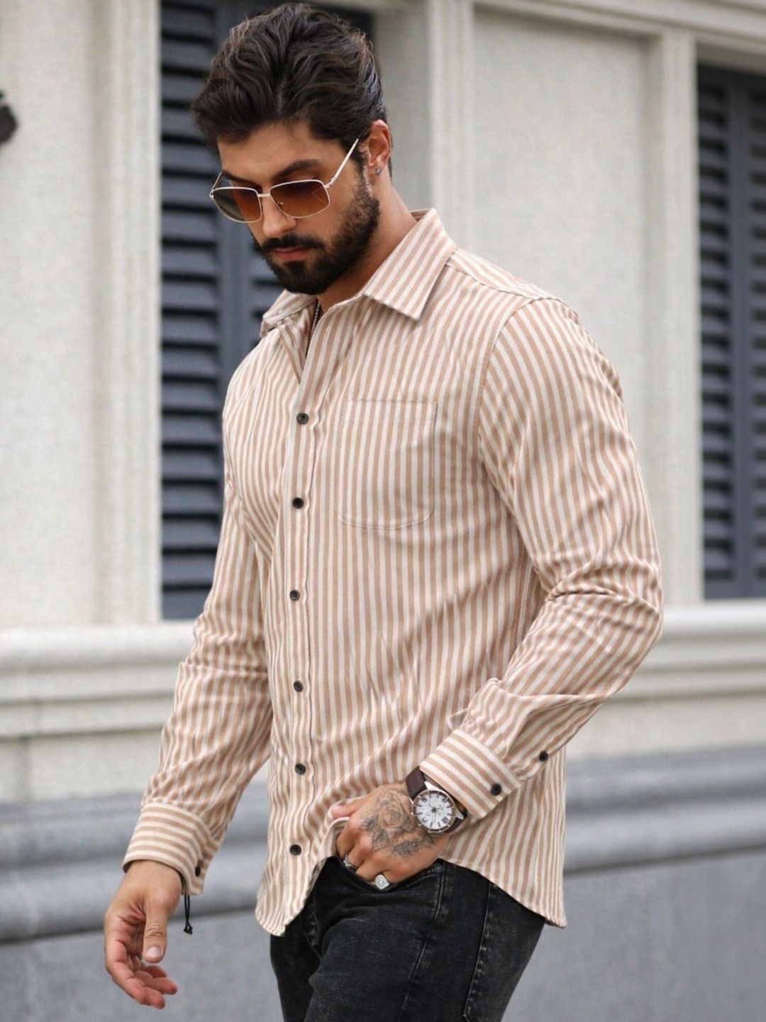 Metronaut Men Striped Casual Shirt