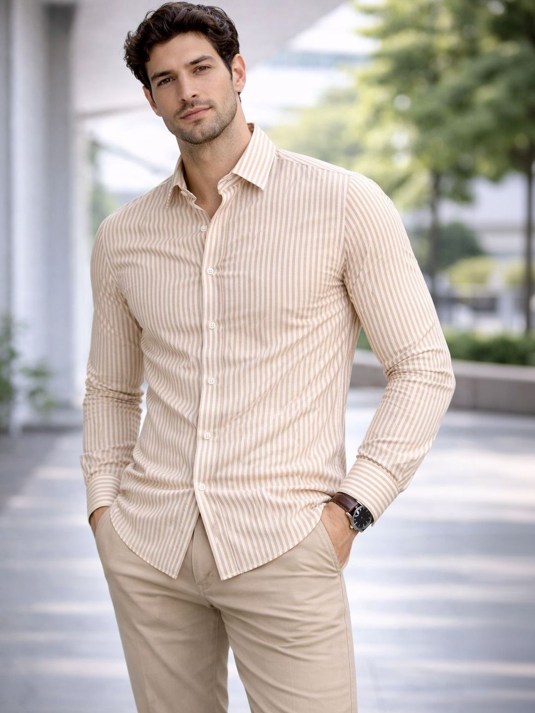 Metronaut Men Striped Casual Shirt