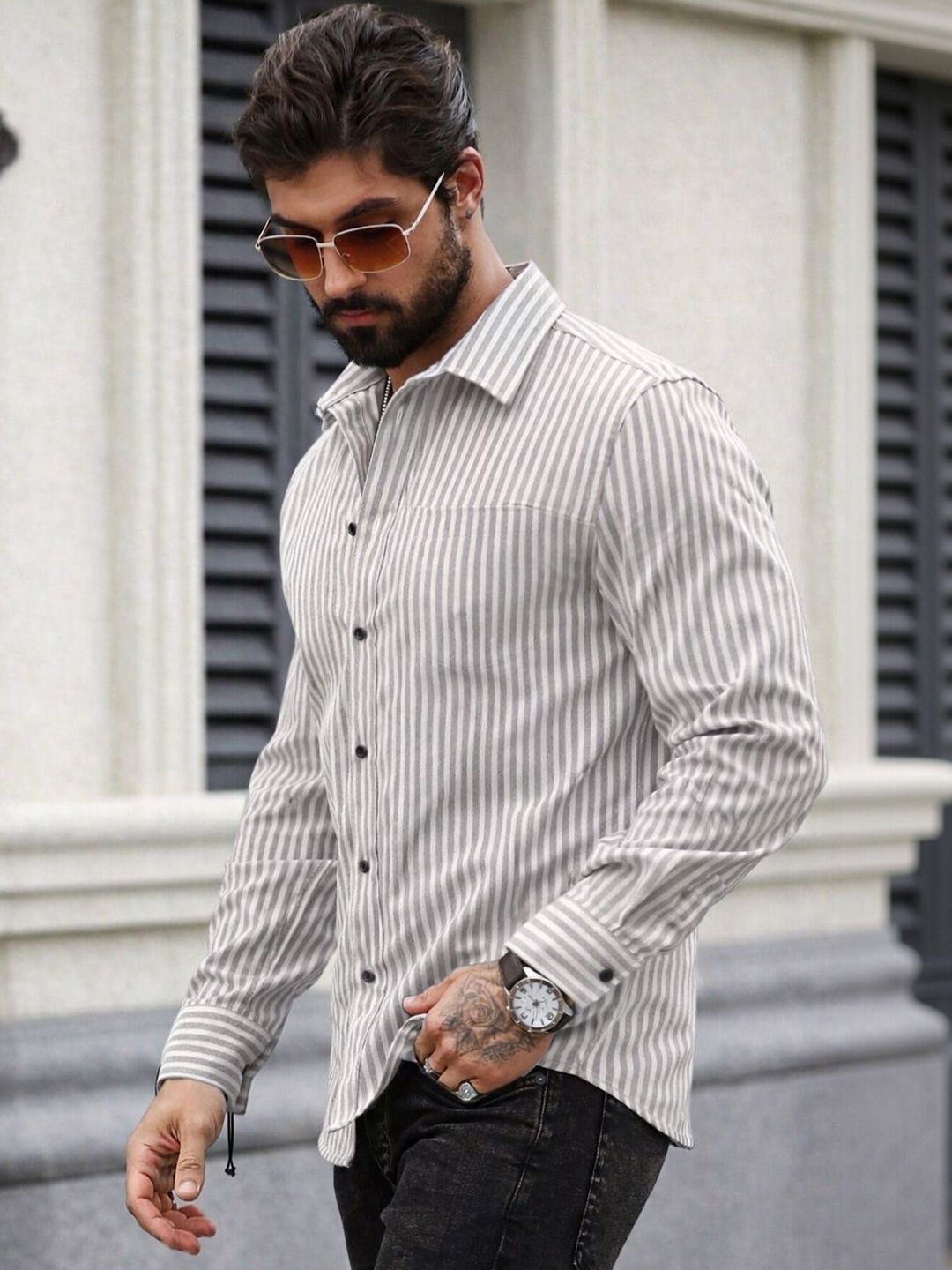 Metronaut Men Striped Casual Shirt